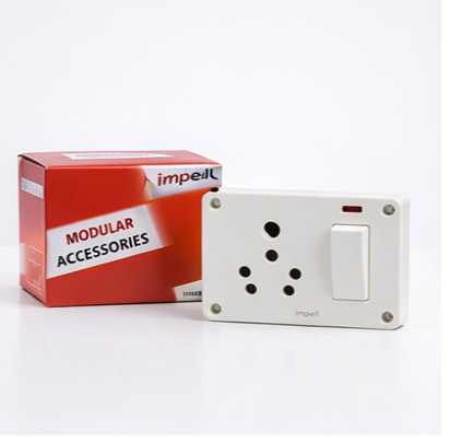 Impell 3-in-1 S.S. Combined with Junction Box &amp; Indicator – 16A, White