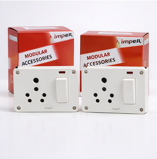 Impell 3-in-1 S.S. Combined with Junction Box &amp; Indicator – 16A, White