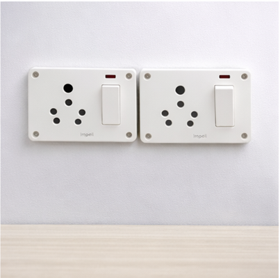 Impell 3-in-1 S.S. Combined with Junction Box &amp; Indicator – 16A, White