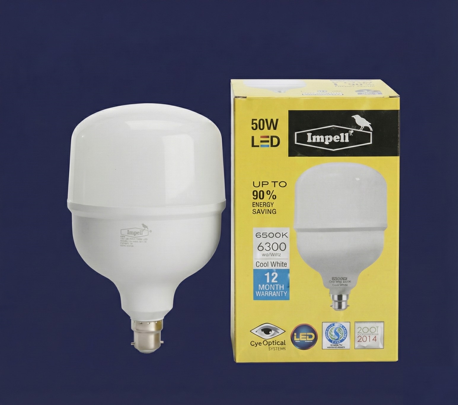 Impell 50W LED Bulb – Cool White, High Brightness, Energy Efficient